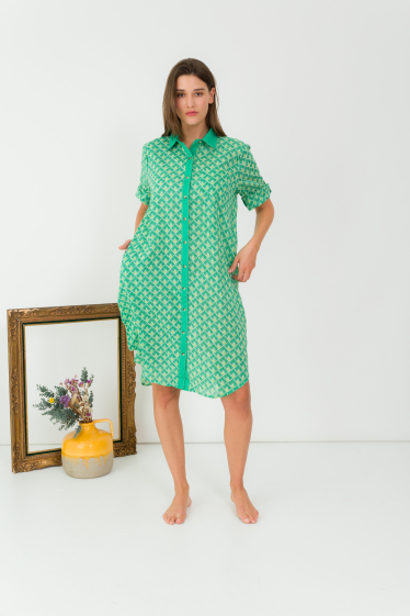 Wholesaler Orice - Mid-length cotton shirt dress