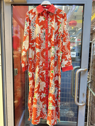 Grossiste Orice - Robe chemise midi en coton