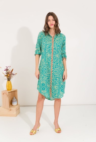 Wholesaler Orice - Cotton midi shirt dress