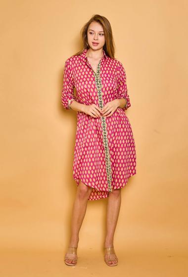 Grossistes Orice - Robe chemise midi coton