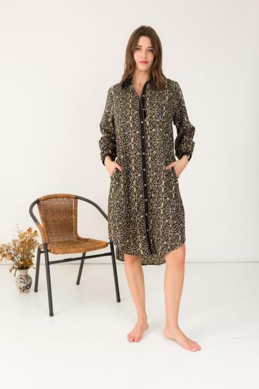 Grossiste Orice - Robe chemise midi coton