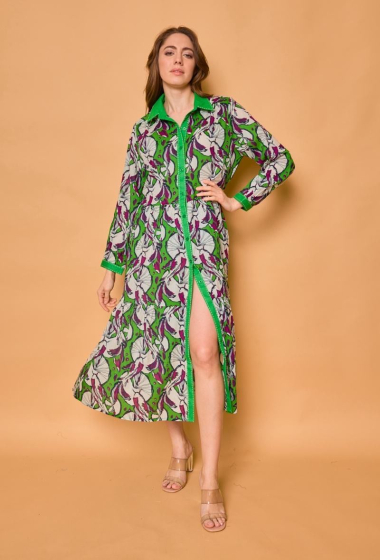 Wholesaler Orice - Cotton midi shirt dress