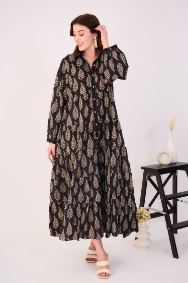 Großhändler Orice - Kleid aus reiner Baumwolle mit Bordüre