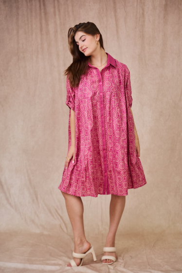 Wholesaler Orice - Short bohemian cotton dress