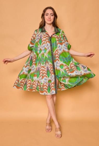 Großhändler Orice - Kurzes Kleid aus Baumwoll-Lurex