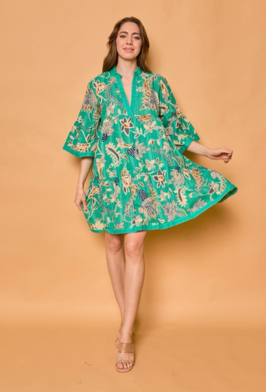 Wholesaler Orice - Short dobby cotton dress