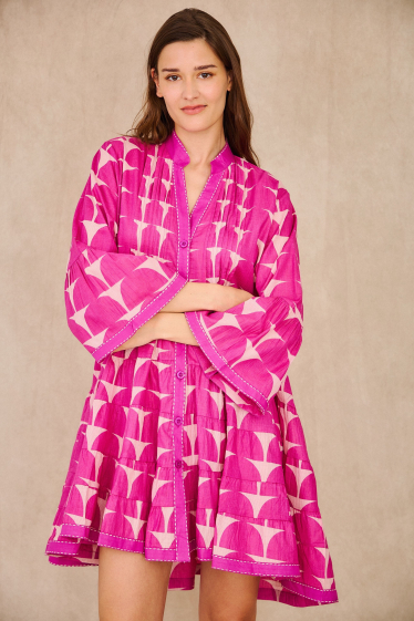Grossiste Orice - Robe courte en coton Lurex
