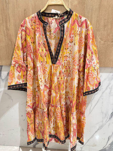 Wholesaler Orice - Printed dress ¾ sleeves