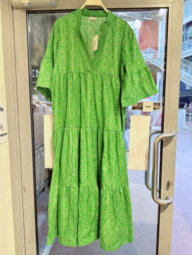 Grossiste Orice - Robe longue bohème  en coton