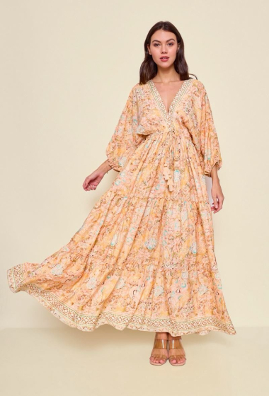 Grossiste Orice - Robe longue bohème en soie