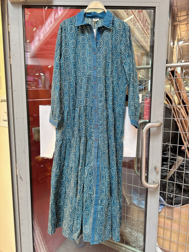 Grossiste Orice - Robe longue chemise en coton