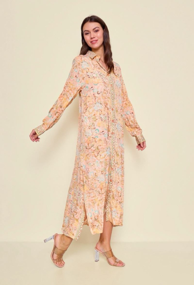 Wholesaler Orice - Long silk shirt dress