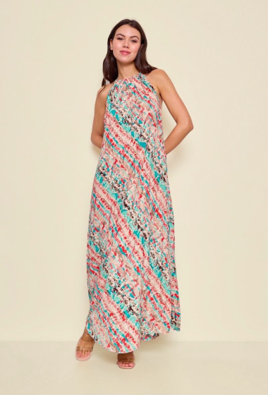 Wholesaler Orice - Long silk A-line back dress