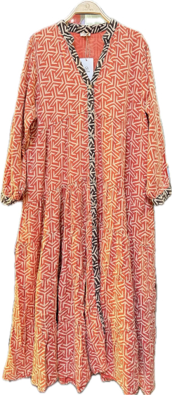 Großhändler Orice - Langes Kleid aus gefütterter Baumwolle