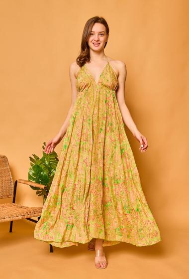 Großhändler Orice - Langes bedrucktes Kleid BACK NU (Größe 36-46)