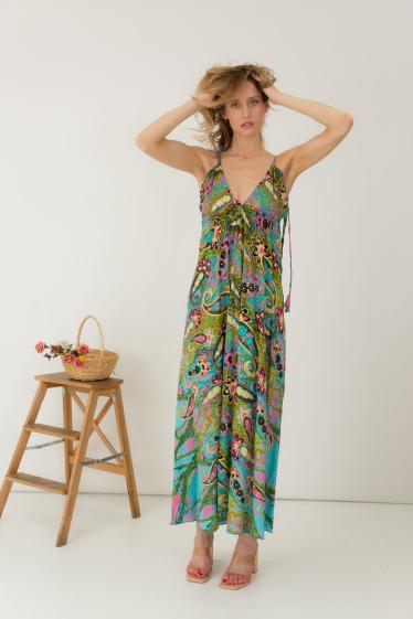 Wholesaler Orice - Long printed dress BACK NU (size 36-46)