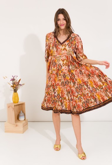 Wholesaler Orice - Printed bohemian  dress