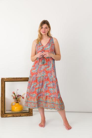Wholesaler Orice - Printed and embroidered long dress