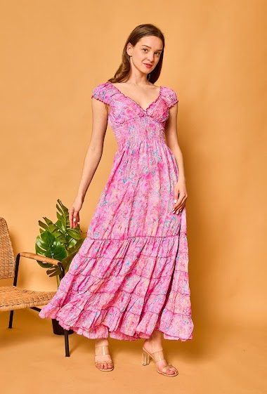 Wholesalers Orice - Printed bohemian dress