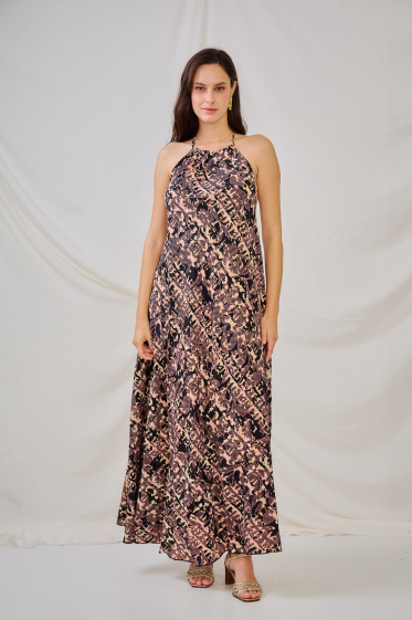 Wholesaler Orice - Long backless A-line silk dress