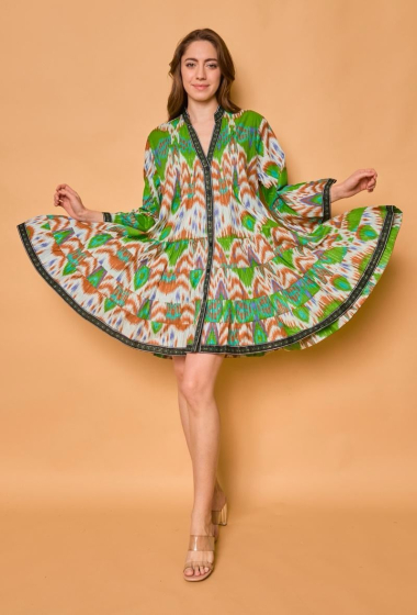 Wholesaler Orice - Bohemian cotton trapeze dress