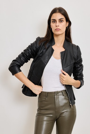 Wholesaler Orice - Faker leather biker jacket