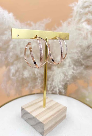 Mayorista Orient Express - Textured Double Hoop Earrings