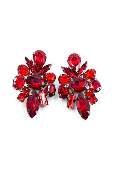Großhändler ORIENT EXPRESS FIRST - Clip-on earrings with glass crystals