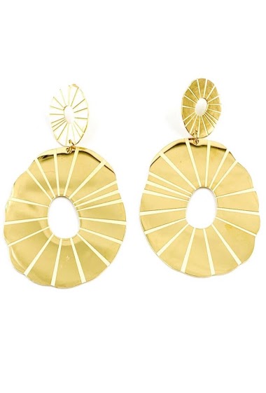 Wholesaler ORIENT EXPRESS FIRST - Sun pendant steel earrings