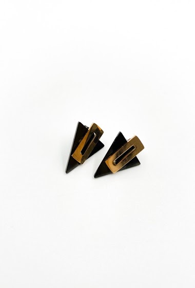 Großhändler ORIENT EXPRESS FIRST - Steel triangle bar earrings