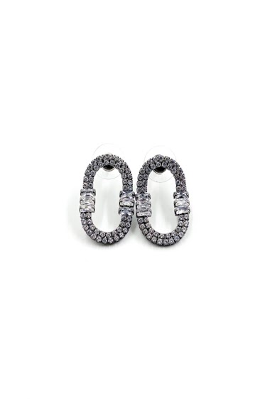 Großhändler ORIENT EXPRESS FIRST - Oval rhinestone earrings