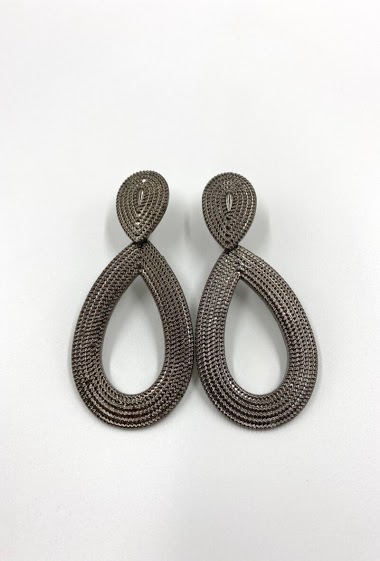 Wholesaler ORIENT EXPRESS FIRST - Brushed mesh-effect earrings