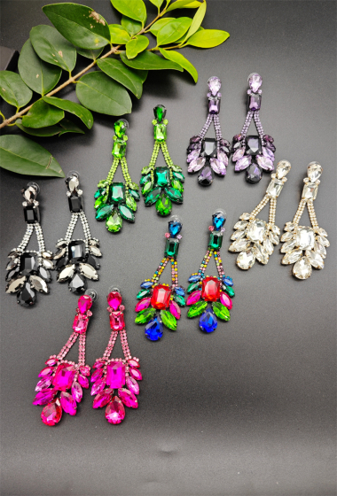 Wholesaler Orient Express - Shiny glass earrings