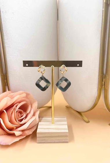 Mayorista Orient Express - Fancy Acrylic Rhombus Earrings