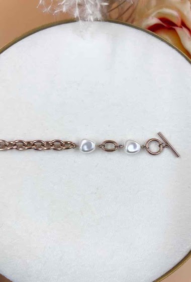 Großhändler Orient Express - Round Chain Bracelet and Surgical Steel Pearl