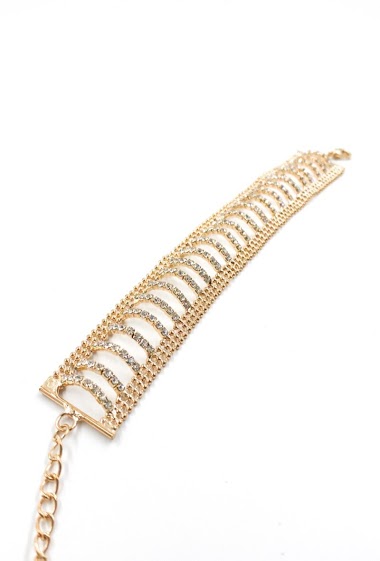 Grossiste ORIENT EXPRESS FIRST - Bracelet fantaisie maille sertis de cristaux