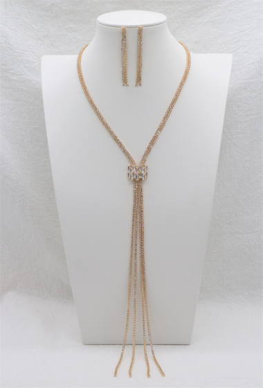 Wholesaler Orient Express - Fancy layering necklace set with cubic zirconium crystals