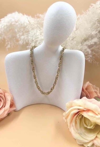 Großhändler Orient Express - Gold Round Chain Necklace Surgical Steel