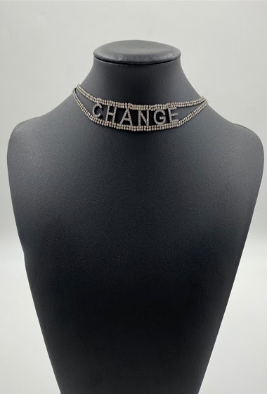 Großhändler ORIENT EXPRESS FIRST - Chocker change necklace set with cubic zirconium crystals
