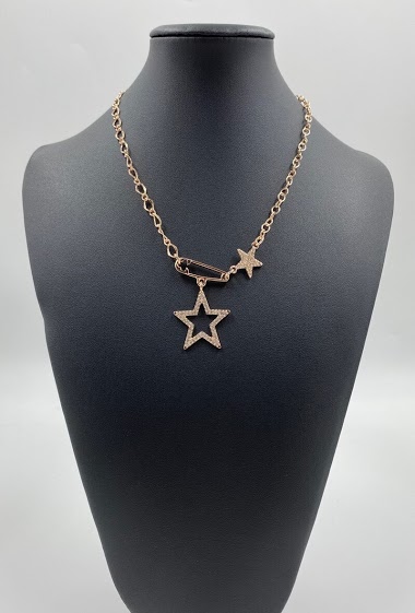 Großhändler ORIENT EXPRESS FIRST - Fancy star necklace set with cubic zirconium crystals