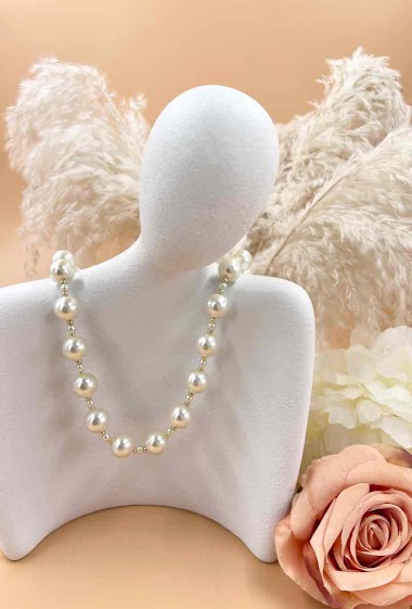 Grossiste Orient Express - Collier  Perles Blanches