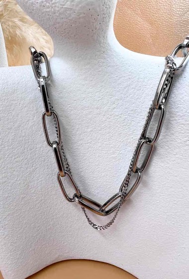 Wholesaler Orient Express - Multi Chain Surgical Steel Necklace