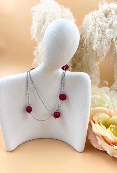 Mayorista Orient Express - Multi-Chain Necklace Fine Beads Surgical Steel
