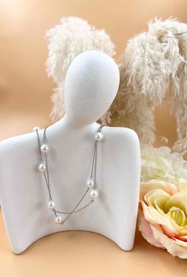 Mayorista Orient Express - Multi-Chain Necklace Fine Beads Surgical Steel