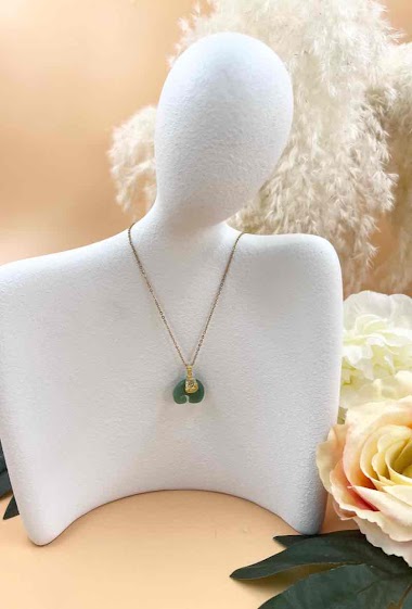 Wholesaler Orient Express - Surgical Steel Green Pendant Necklace