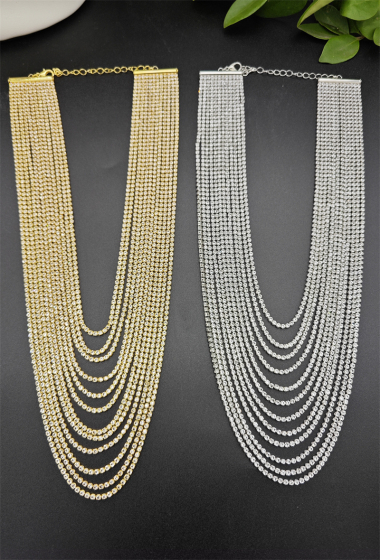 Wholesaler Orient Express - Fancy layering necklace set with cubic zirconium crystals