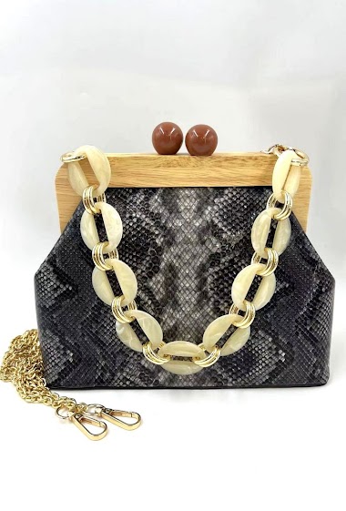 Wholesaler ORIENT&CO - Pouch bag python style 100% real leather