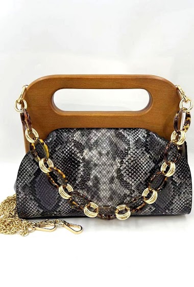 Großhändler ORIENT&CO - Pouch bag python style 100% real leather