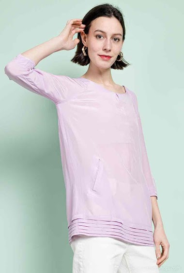Wholesaler Soie pour Soi - Silk blouse with pleated border