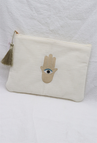 Grossiste ORIENT&CO - Petit sac en coton avec motif paume